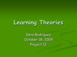 Learning Theories