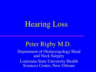 Hearing Loss