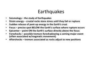 Earthquakes