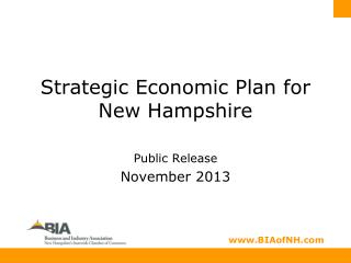 Strategic Economic Plan for New Hampshire