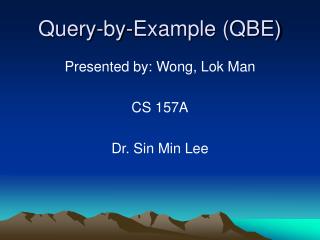 Query-by-Example (QBE)