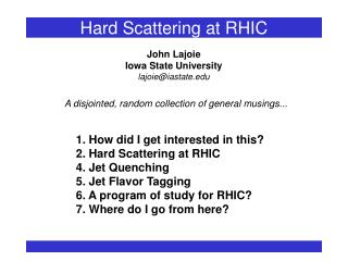 Hard Scattering at RHIC