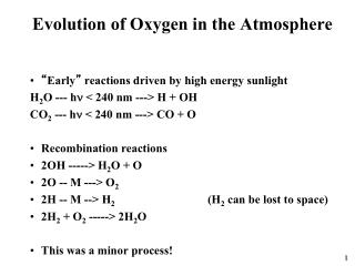 Evolution of Oxygen in the Atmosphere
