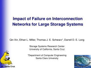 Impact of Failure on Interconnection Networks for Large Storage Systems