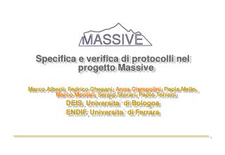 Specifica e verifica di protocolli nel progetto Massive