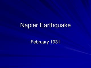 Napier Earthquake