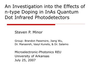 An Investigation into the Effects of n-type Doping in InAs Quantum Dot Infrared Photodetectors