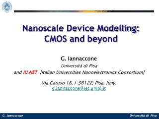 Nanoscale Device Modelling: CMOS and beyond