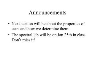 Announcements