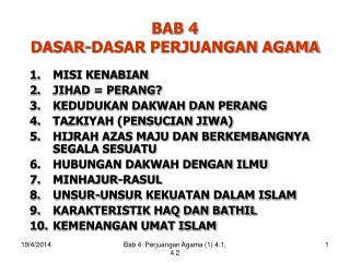 BAB 4 DASAR-DASAR PERJUANGAN AGAMA