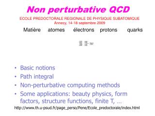 Non perturbative QCD