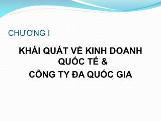 CHƯƠNG I