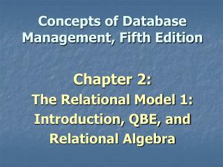 Concepts of Database Management, Fifth Edition