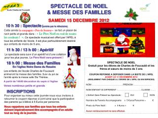 SPECTACLE DE NOEL &amp; MESSE DES FAMILLES