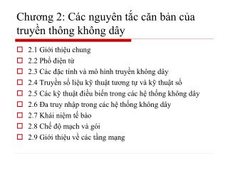 Chương 2: Các nguyên tắc căn bản của truyền thông không dây