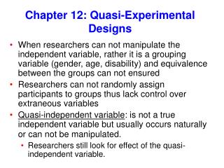 Chapter 12: Quasi-Experimental Designs