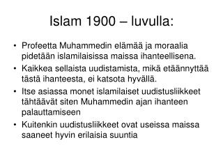 Islam 1900 – luvulla: