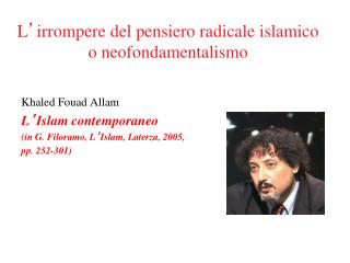 L ’ irrompere del pensiero radicale islamico o neofondamentalismo