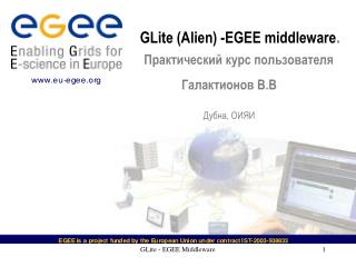 GLite (Alien) -EGEE middleware . Практический курс пользователя