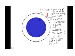 Queue ADT: circular array implementation