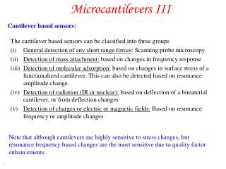 Microcantilevers III