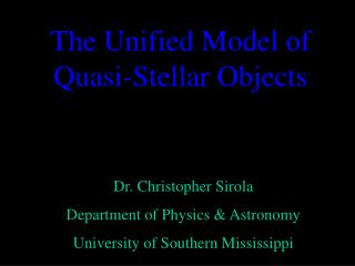 The Unified Model of Quasi-Stellar Objects