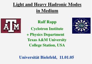 Light and Heavy Hadronic Modes in Medium