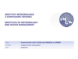 INSTYTUT METEOROLOGII I GOSPODARKI WODNEJ