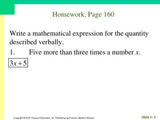 Homework, Page 160