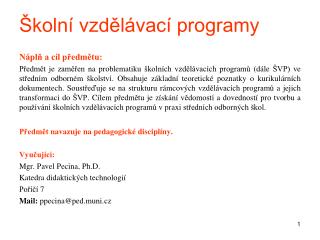 Školní vzdělávací programy