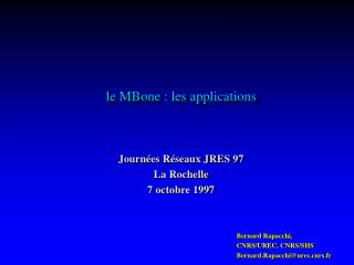 le MBone : les applications