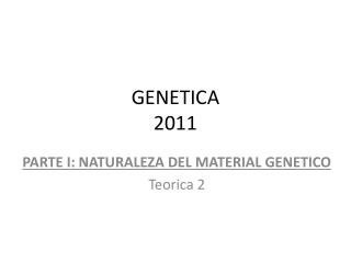 GENETICA 2011
