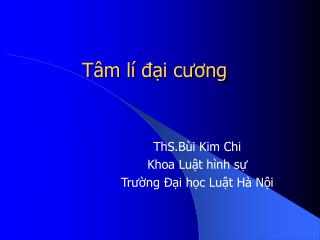 Tâm lí đại cương