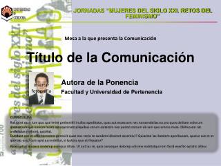 Título de la Comunicación