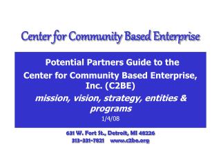 Center for Community Based Enterprise