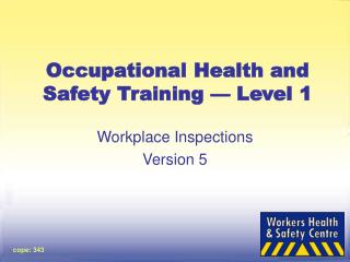 Occupational Health and Safety Training — Level 1