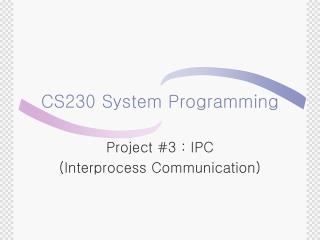 CS230 System Programming