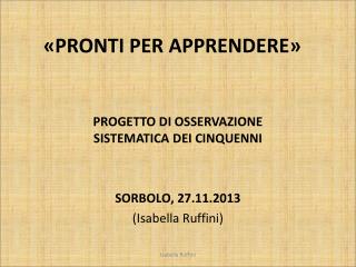 «PRONTI PER APPRENDERE»