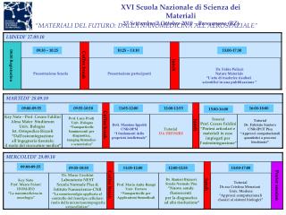 XVI Scuola Nazionale di Scienza dei Materiali 27 Settembre/2 Ottobre 2010 – Bressanone (BZ)