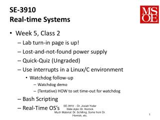 SE-3910 Real-time Systems
