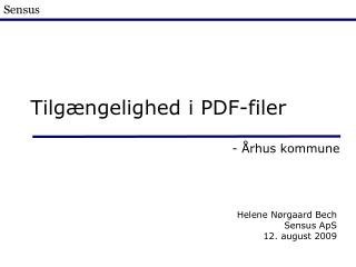 Tilgængelighed i PDF-filer