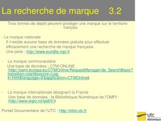 La recherche de marque 3.2