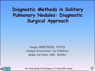 Diagnostic Methods in Solitary Pulmonary Nodules: Diagnostic Surgical Approach