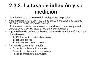 2.3.3. La tasa de inflación y su medición