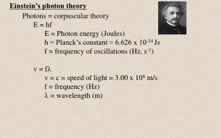 Einstein’s photon theory