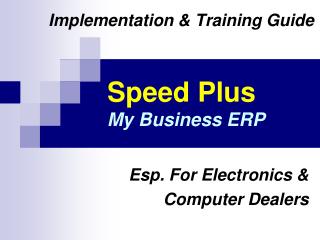 Speed Plus My Business ERP