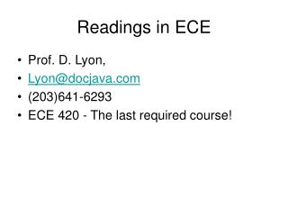 Readings in ECE