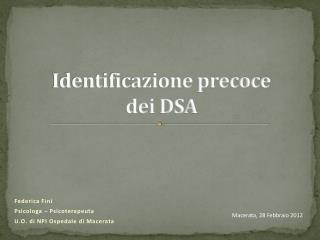 Identificazione precoce dei DSA