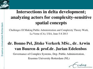 Intersections in delta development; analyzing actors for complexity-sensitive spatial concepts