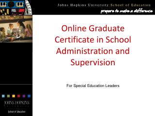 Online Graduate Certificate in School Administration and Supervision